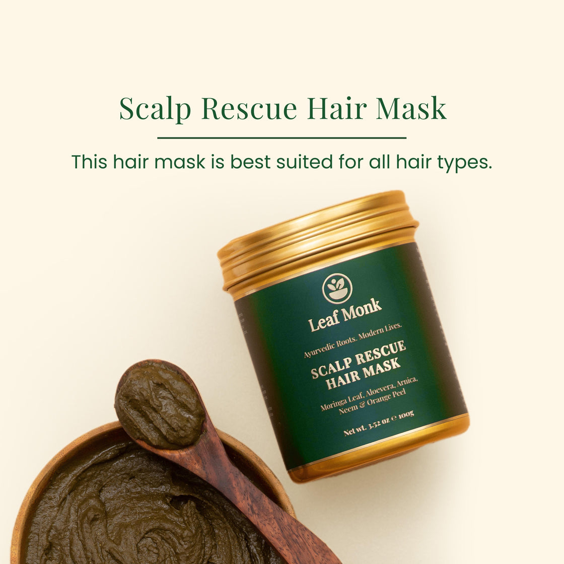 Scalp Rescue Hair Mask Powder with Moringa, Aloevera & Arinca