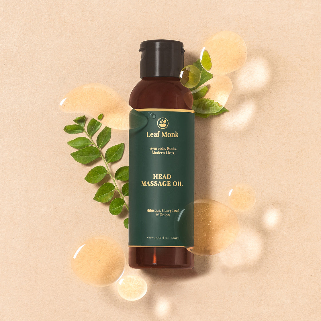 Head Massage Oil with Hibiscus, Curry Leaf & Onion